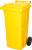 Pubelă Europlast 120 L din HDPE, galbenă, cu roți pentru colectare selectivă
