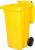 Pubelă Europlast 120 L din HDPE, galbenă, cu roți pentru colectare selectivă