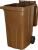 Pubelă Europlast 240 L din HDPE, maro, cu roți pentru deșeuri