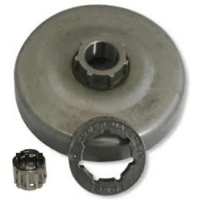 Set oală ambreiaj cu rotiță 3/8 7Z și colivie pentru Husqvarna 362–575