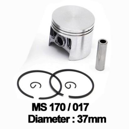 Piston complet 37 mm pentru drujbă Stihl MS 170 / 017, cu bolt 8 mm