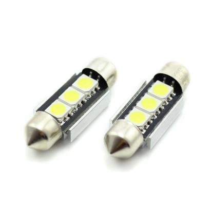 Set 2x bec LED sofit 36mm CANBUS 12V 3W pentru plafoniera/numar