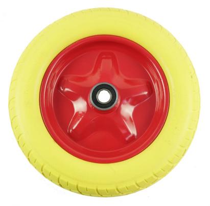 Roată roabă plină din poliuretan cu rulment, ax 20 mm, 3.00-8/4.00-8