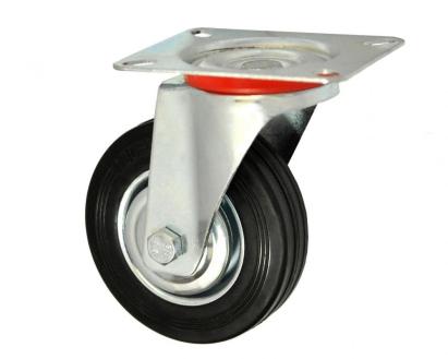 Roată pentru cărucior 75 mm (3 inch) cu rulment și talpă metalică, 75x25, 50 mm