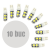 Bec LED poziție T10 12V 162 lm Carguard CLD302, set 10 bucăți