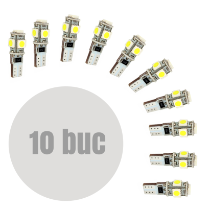 Set 10x bec LED poziție T10 CAN-Bus 12V 90 lm, Carguard CLD306