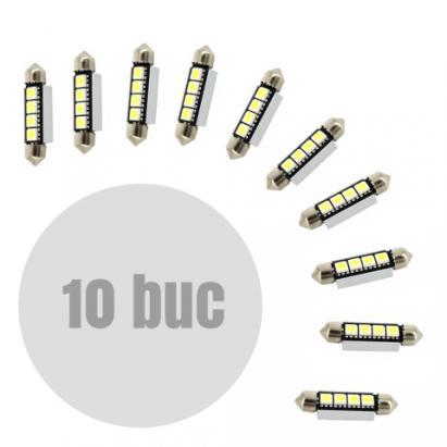 Bec LED sofit 39 mm CAN-Bus 12V 3W pentru plafonieră/număr, set 10 buc