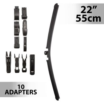 Ștergător parbriz profesional 22”/55 cm Carguard cu multiadaptor (10 adaptoare)