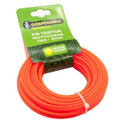 Fir tăietor pentru motocoasă, 15 m, 3 mm, secțiune rotundă Gospodarul