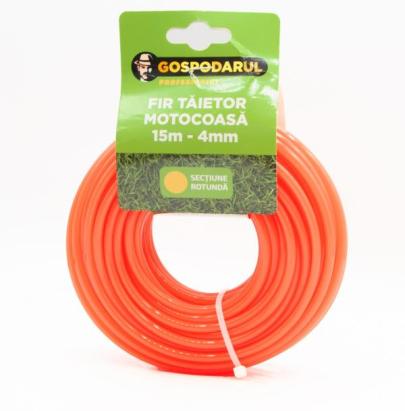 Fir tăietor pentru motocoasă 15 m, 4 mm, secțiune rotundă Gospodarul