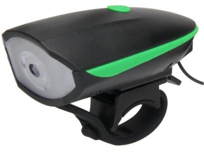 Lanternă LED pentru bicicletă cu claxon 120 dB, 250 lumeni, USB, 1200 mAh, 3 moduri
