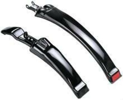 Set aripi bicicletă din plastic negre HC136, față și spate, protecție noroi