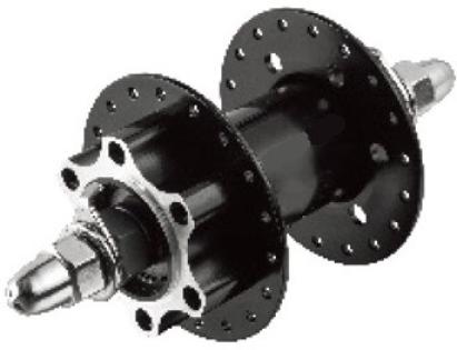 Butuc față 26" din oțel pentru frână pe disc, 36H, cu bile, ax 3/8x140mm