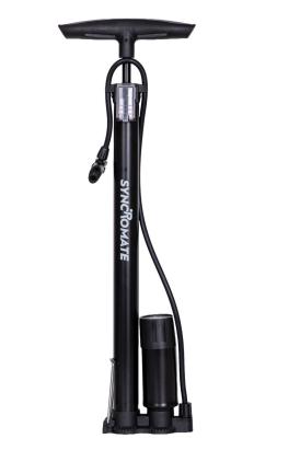 Pompă de podea cu manometru, din fier cromat, 57 x 35 cm (Blade)