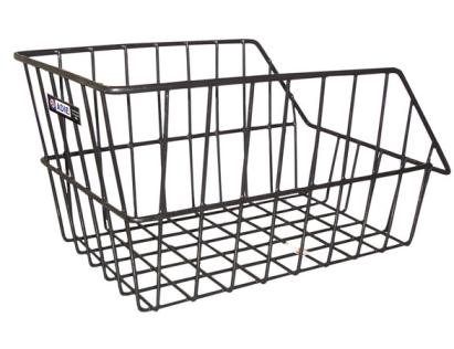 Coș spate pentru bicicletă din grilaj metalic decupat, 37x27x21 cm