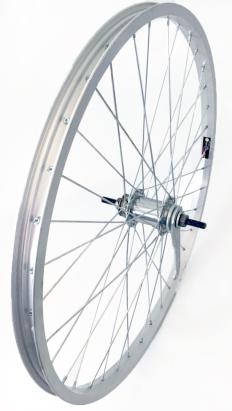 Roată spate bicicletă 24" aluminiu, 36H 14G, pentru anvelope 1.5–1.75