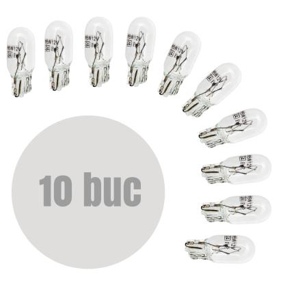 Set 10 becuri auto poziție W5W T10 12V 5W alb, quartz, Carguard