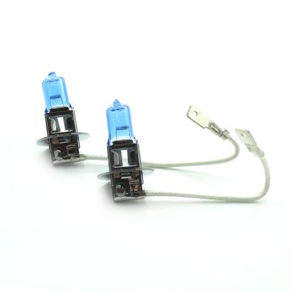 Set 2 becuri halogen H3 12V 55W Carguard Long Life Xenon Blue +100%