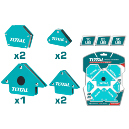 Set 7 colțare magnetice pentru sudură Total, multiunghi și dimensiuni diferite