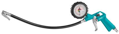 Pistol pentru umflare anvelope TOTAL cu manometru, presiune max. 12 bar