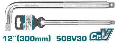 Prelungitor tip L TOTAL Industrial 1/2" 300 mm din oțel Cr-V, pentru cuplu ridicat