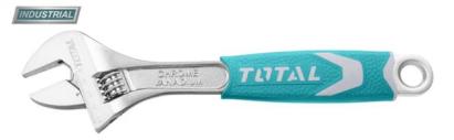 Cheie reglabilă TOTAL 200 mm (8”), oțel Cr-V, mâner antialunecare