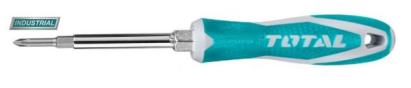 Șurubelniță 6 în 1 TOTAL Industrial din Cr-V, cu cap dublu și chei tubulare