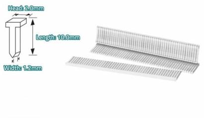 Cuie TOTAL 10 mm pentru pistol pneumatic, lățime 1,2 mm – 5000 buc