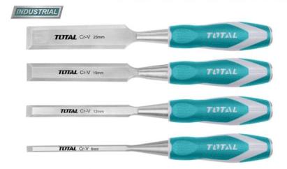 Set 4 dalti pentru lemn TOTAL Cr-V industrial 6/12/19/25 mm
