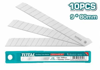 Set 10 lame de rezervă pentru cutter TOTAL 9x80 mm, oțel durabil