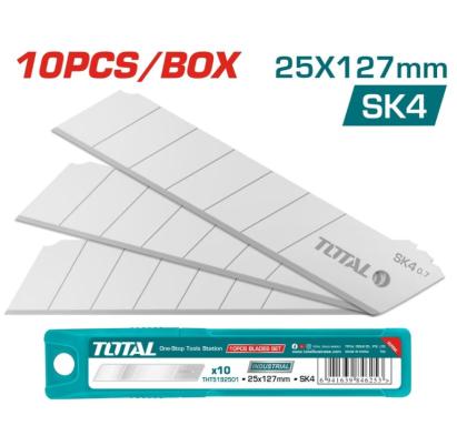 Set 10 lame pentru cutter Total 25x127 mm din oțel SK4, pentru tăieri precise