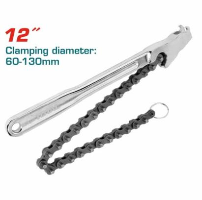 Cheie cu lanț pentru țevi TOTAL 12", prindere 60–110 mm, lanț 420 mm