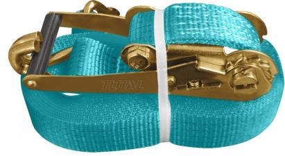 Chingă de ancorare TOTAL cu clichet, 10 m x 50 mm, 4T, cu cârlige J duble