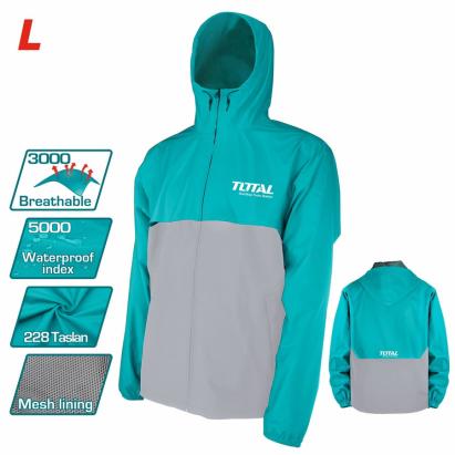 Geacă impermeabilă și respirabilă TOTAL, mărimea L, cu glugă integrată