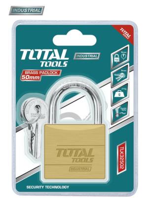Lacăt industrial TOTAL 50 mm din alamă, 270 g, cu 3 chei