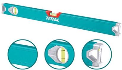 Nivelă cu bulă TOTAL 60 cm din aluminiu, precizie 1 mm/m