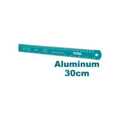 Riglă din aluminiu TOTAL 30 cm pentru măsurători precise, ușoară