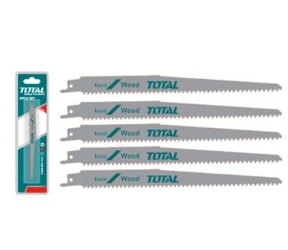 Set 5 lame fierăstrău sabie TOTAL pentru lemn cu cuie, 225 mm, 6TPI