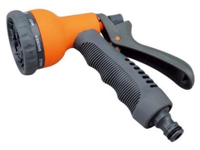 Pistol de udat grădină cu 8 funcții, din plastic, cu reglaj jet apă