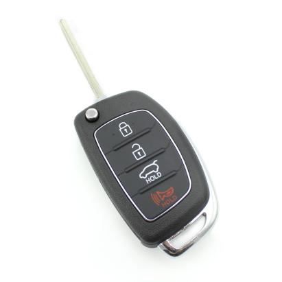 Carcasă cheie tip briceag pentru Hyundai, 3+1 butoane, neagră, cu lamă pliabilă