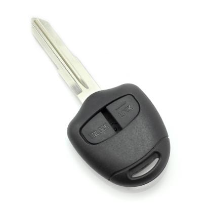 Carcasă cheie Mitsubishi cu 2 butoane, lamă pe stânga, tip telecomandă