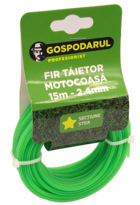 Fir tăietor pentru motocoasă 15 m, 2.4 mm, secțiune stea, Gospopro