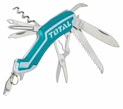 Cuțit multifuncțional TOTAL cu 12 funcții, compact pentru camping și uz zilnic