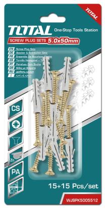 Set dibluri 8x40 mm cu șuruburi 5x50 mm, 30 piese, Total