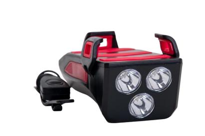 Far LED pentru bicicletă 2500 lm cu suport telefon și claxon, USB