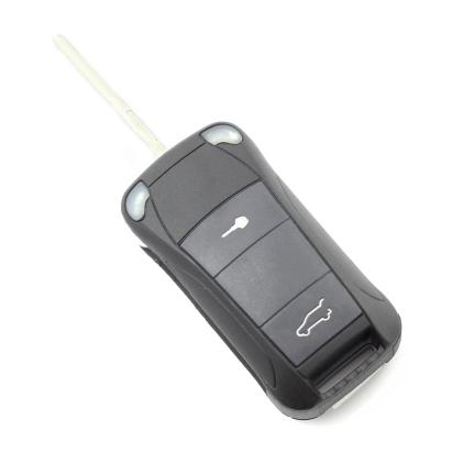 Carcasa cheie tip briceag pentru Porsche Cayenne, 2 butoane, cu lamă rabatabilă
