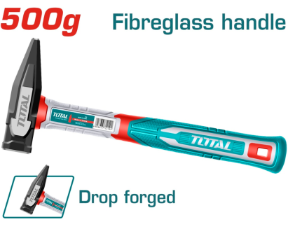 Ciocan de lăcătușerie Total 500 g, cu mâner din fibră de sticlă anti-vibrații