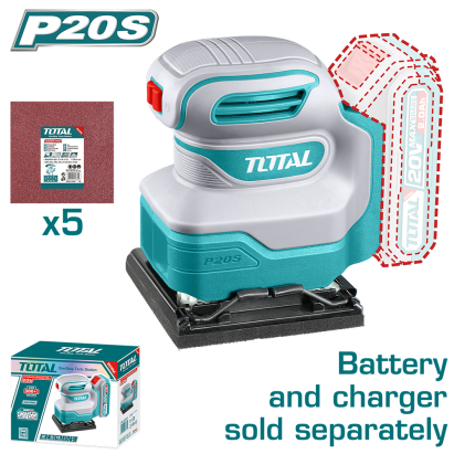 Slefuitor orbital TOTAL 20V P20S, 12000 rpm, talpa 110x100 mm, fara acumulator