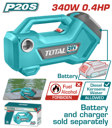 Pompa de transfer lichide TOTAL 20V, 3/4 inch, 48 l/min (fara baterie)