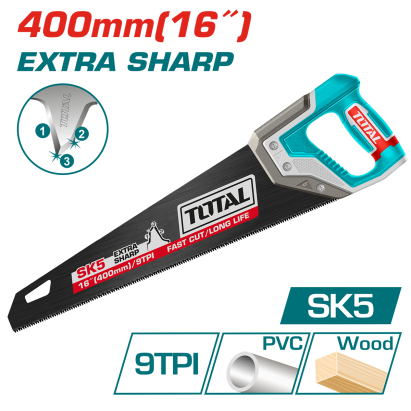 Fierăstrău pentru lemn TOTAL 400 mm (16”), lamă SK5, 9 TPI, industrial